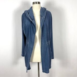 adyson parker Blue Hooded Open Front Cardigan